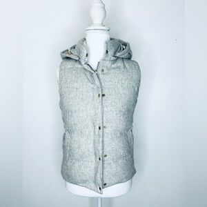 Spick & Span Hooded Puffer  Vest, Quilted, Gray